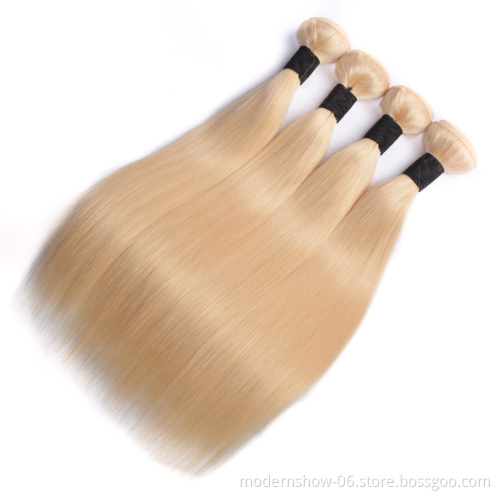 Modern Show 613 Blonde Straight Hair Virgin Cuticle Aligned Brazilian Human Hairs Bundles